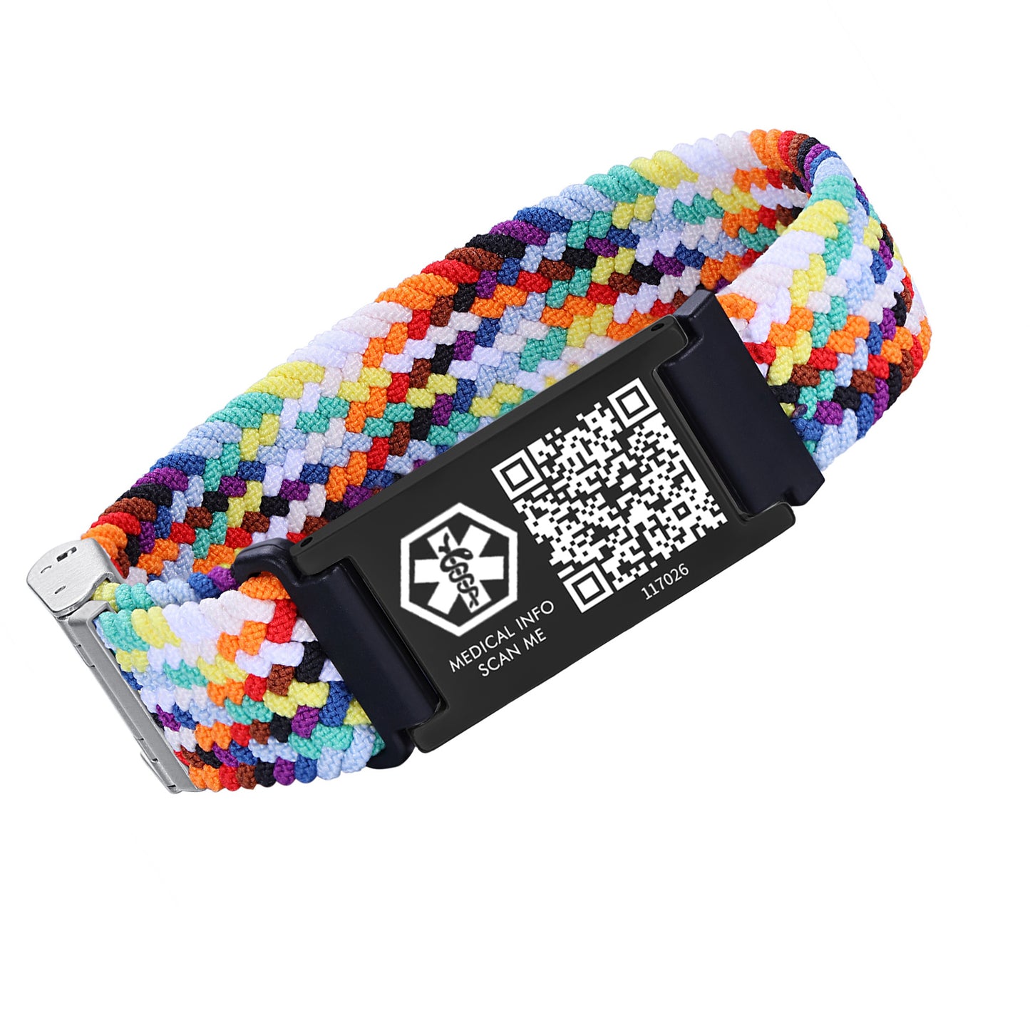 Medical ID Bracelet with QR Code for Women Men, Silicone Adjustable QR Code Medical Alert Bracelets,Dynamic Web Information