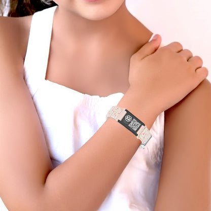 Elastic Strap Medical ID Bracelet with QR Code for Women Men