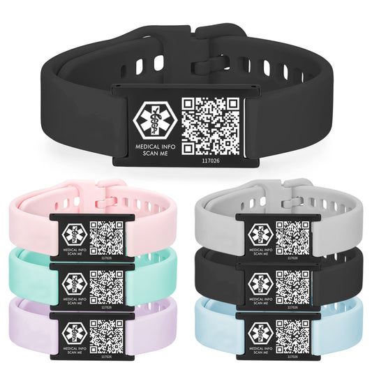 Sport Medical ID Bracelet with QR Code for Boy and Girls