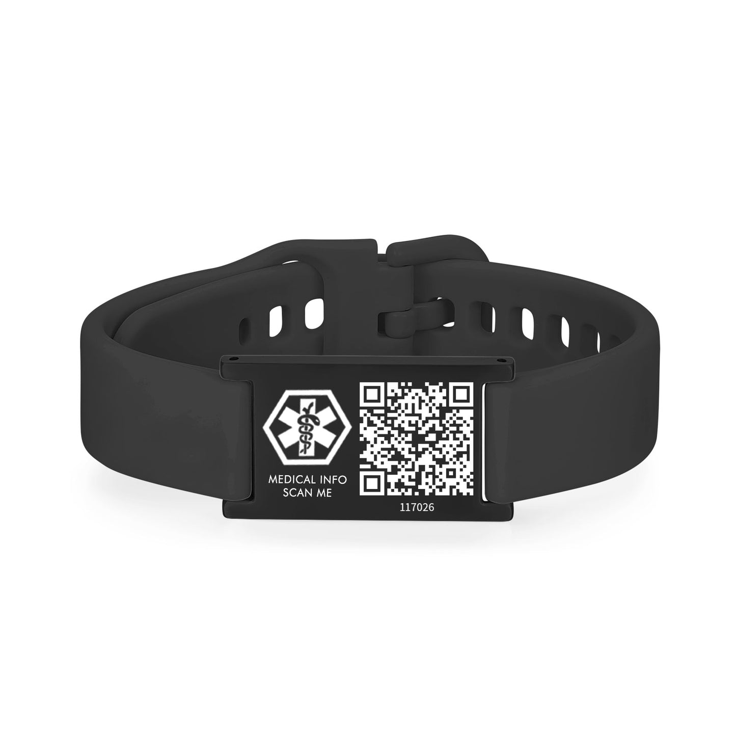 Medical ID Bracelet with QR Code for Women Men, Silicone Adjustable QR Code Medical Alert Bracelets,Dynamic Web Information