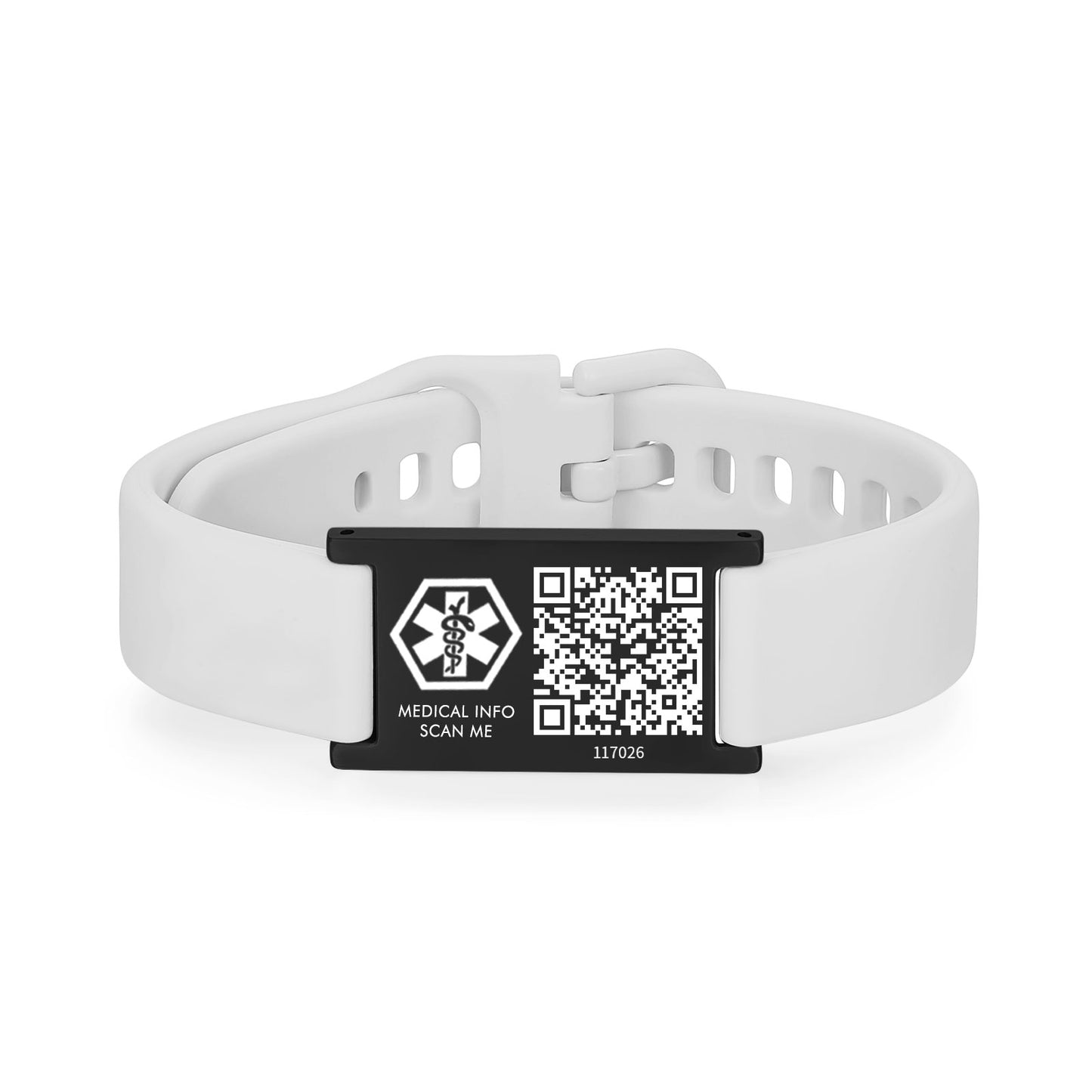 Medical ID Bracelet with QR Code for Women Men, Silicone Adjustable QR Code Medical Alert Bracelets,Dynamic Web Information