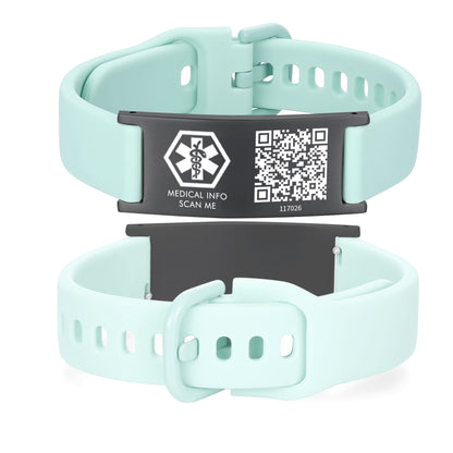 Medical ID Bracelet with QR Code for Women Men, Silicone Adjustable QR Code Medical Alert Bracelets,Dynamic Web Information