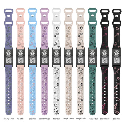 Sport Medical Alert Bracelet with QR Code for women and girls Two-color engraved silicone band
