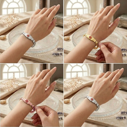 Heart Medical Alert Bracelet for Women – Stainless Steel | Custom Engraving | Adjustable 6-9"