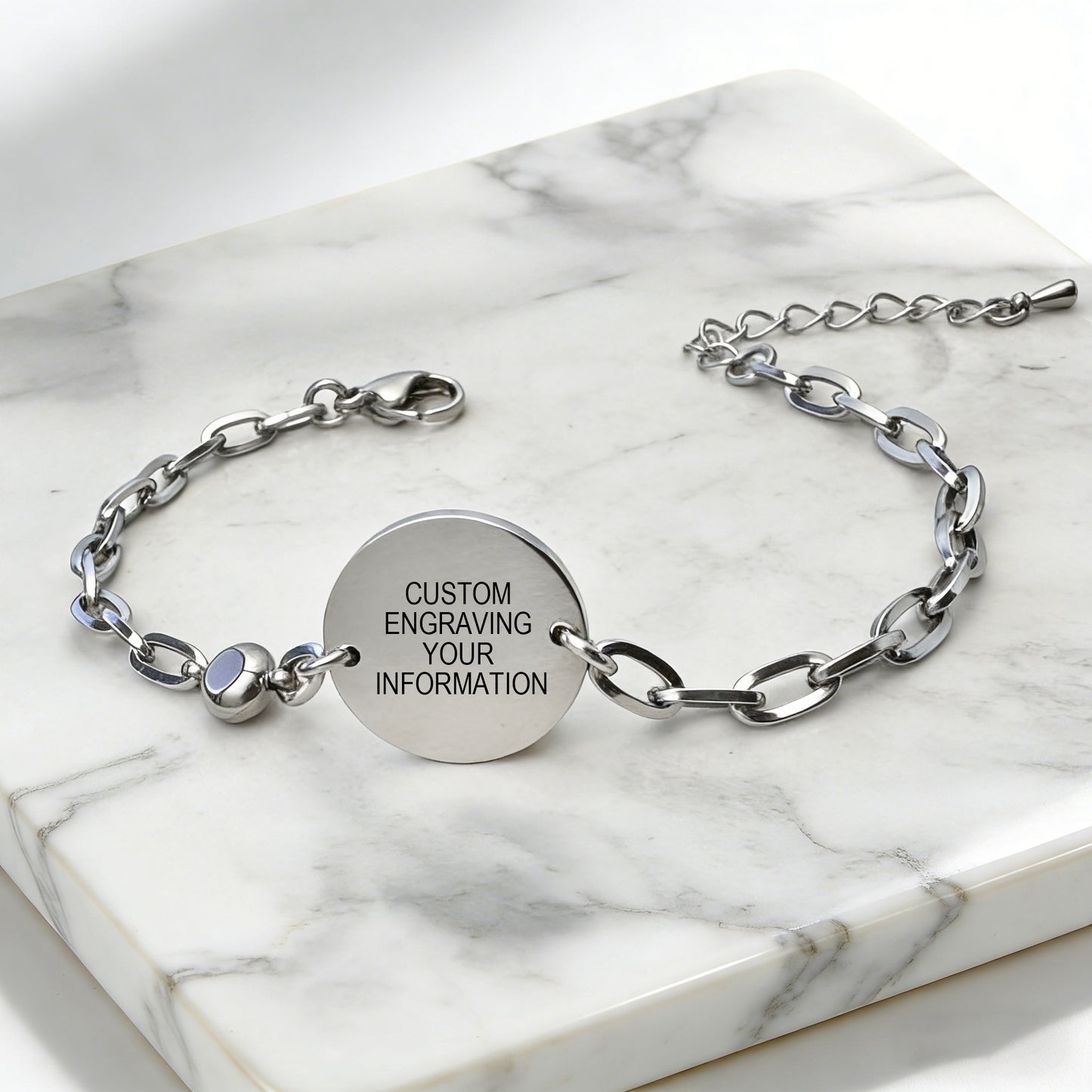 Birthstone qr code medical id bracelet for women,6.5-8.5 inch Adjustable,digital health status page