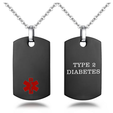Custom Autism Medical Alert ID Tag - Laser Engraved Aluminum Necklace With 24" Stainless Steel Chain, Made In USA