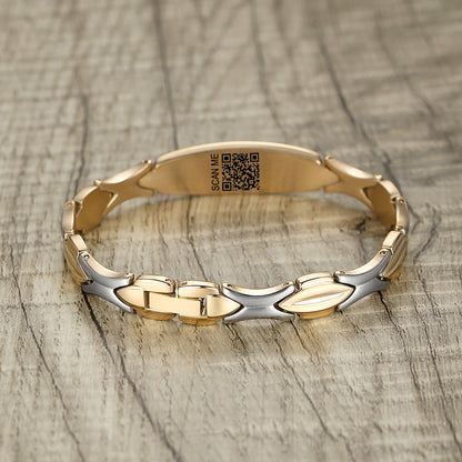 LinnaLove Fashion Shiny medical alert bracelet with QR code for Women set Digital medical records