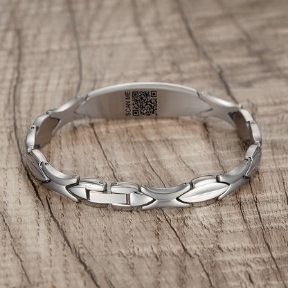 LinnaLove Fashion Shiny medical alert bracelet with QR code for Women set Digital medical records