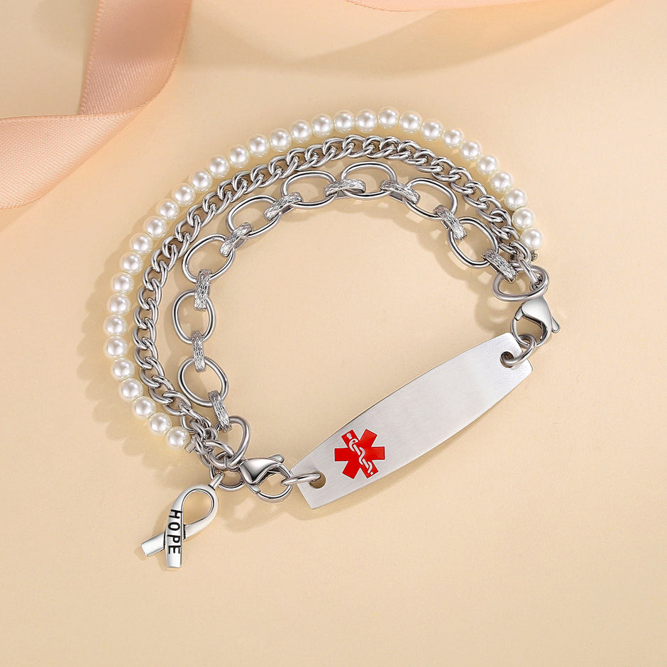 Medical Id Bracelets For Women LinnaLove Shiny Medical Alert