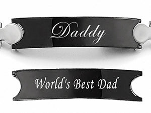 Personalized Engraved Stainless Steel Bracelet for Men,Perfect Gift for Father's Day, Birthday, Anniversary, Dad Jewelry for DAD