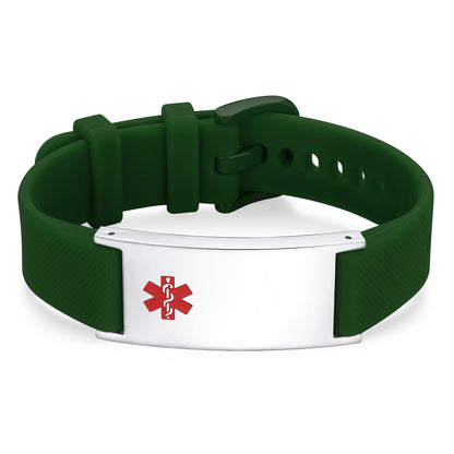 Personalized Silicone Medical Alert Bracelets Waterproof Sport ID Bracelets for Men Women