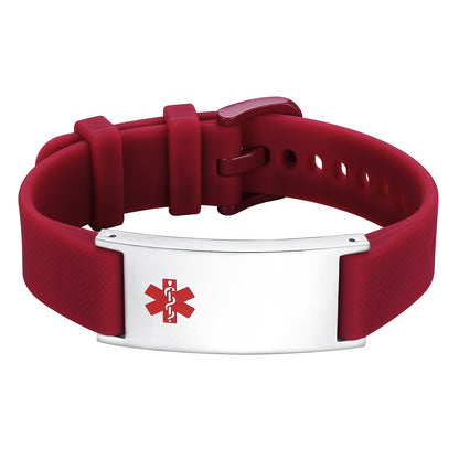 Personalized Silicone Medical Alert Bracelets Waterproof Sport ID Bracelets for Men Women