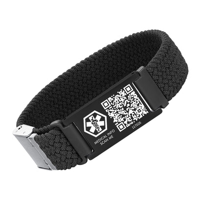 Medical ID Bracelet with QR Code for Women Men, Silicone Adjustable QR Code Medical Alert Bracelets,Dynamic Web Information