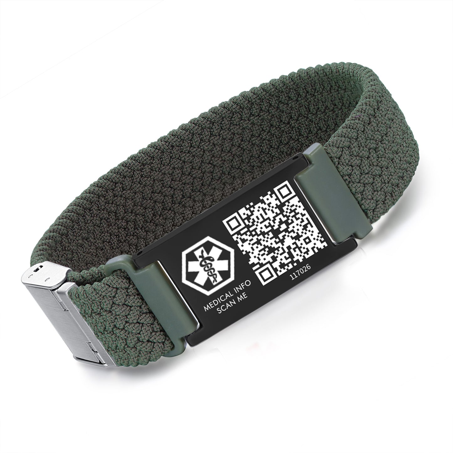Medical ID Bracelet with QR Code for Women Men, Silicone Adjustable QR Code Medical Alert Bracelets,Dynamic Web Information