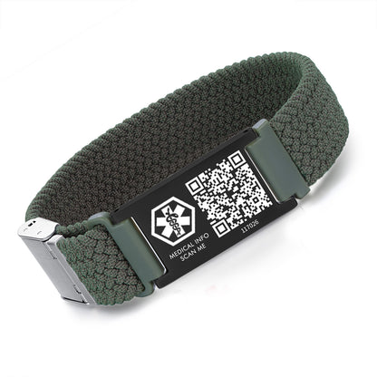 Medical ID Bracelet with QR Code for Women Men, Silicone Adjustable QR Code Medical Alert Bracelets,Dynamic Web Information