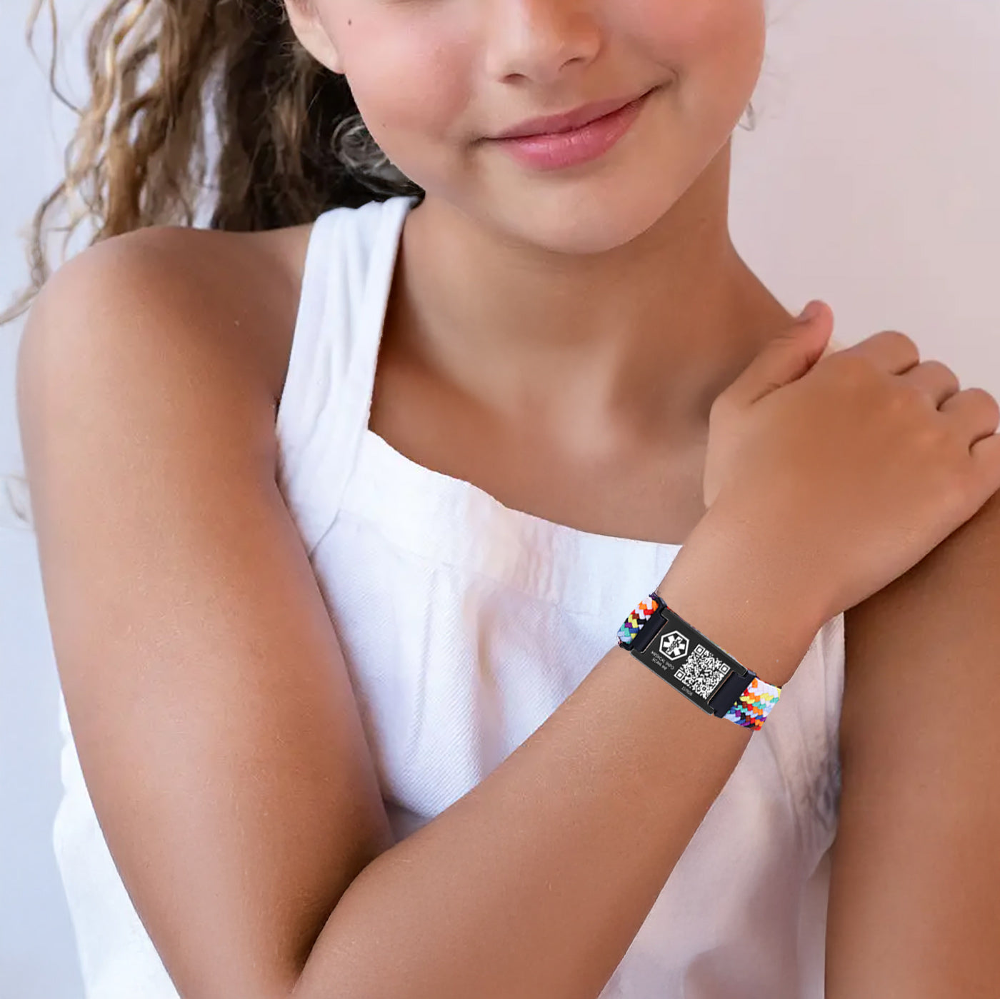 Medical ID Bracelet with QR Code for Women Men, Silicone Adjustable QR Code Medical Alert Bracelets,Dynamic Web Information