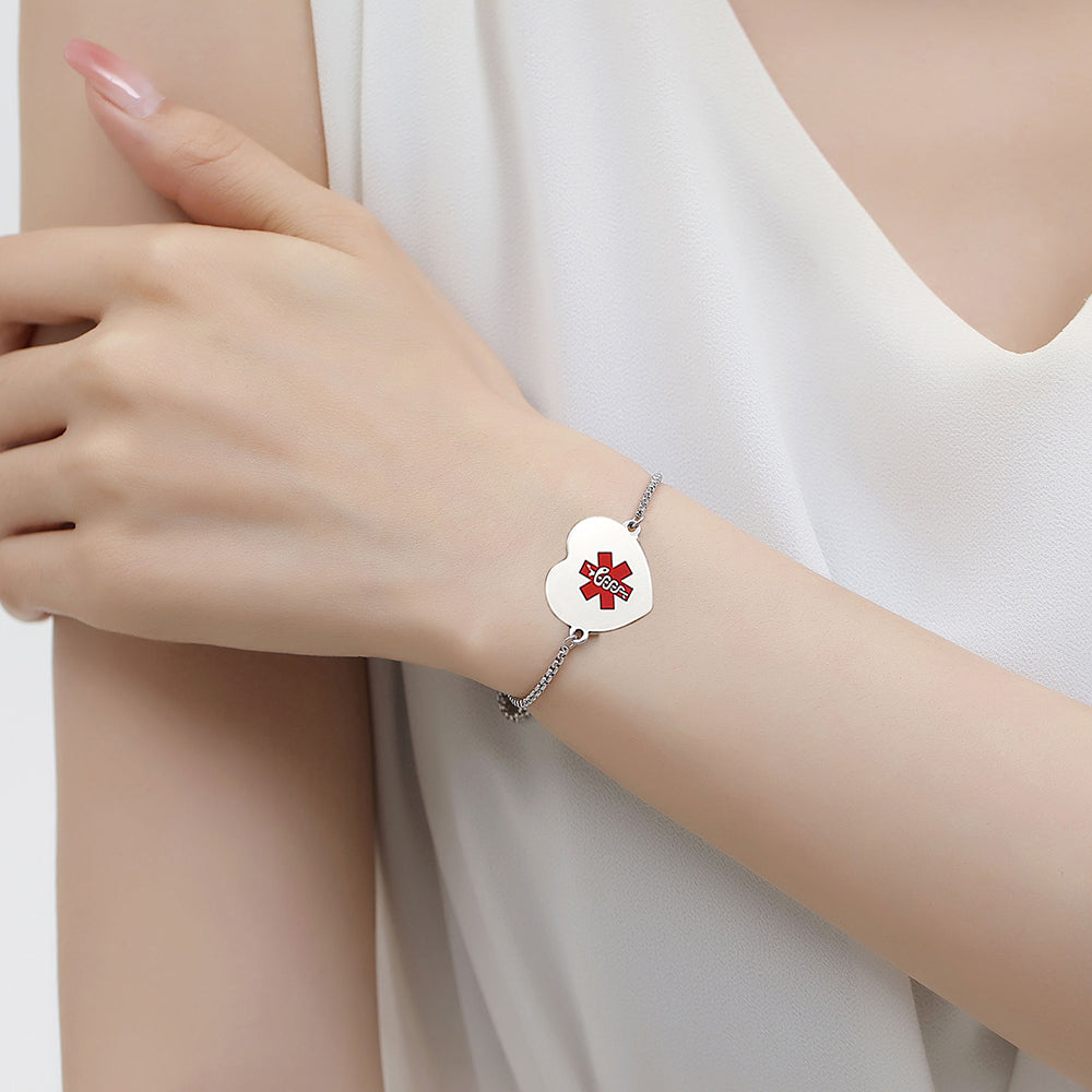 Medical ID Bracelet with QR Code for Women Men, Silicone Adjustable QR Code Medical Alert Bracelets,Dynamic Web Information