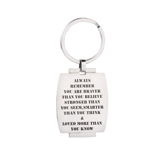 LinnaLove You are Braver than you Believe Stronger than you Seem and Smarter than you Think-Inspirational Dog Tags KeyChains (KTY1)