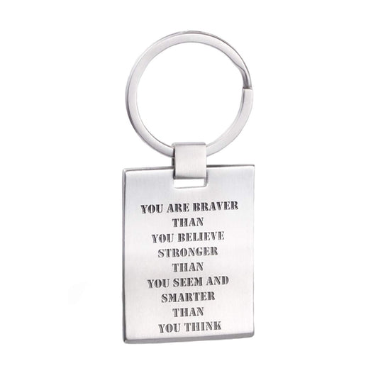 LinnaLove You are Braver than you Believe Stronger than you Seem and Smarter than you Think-Inspirational Dog Tags KeyChains (KTY2)