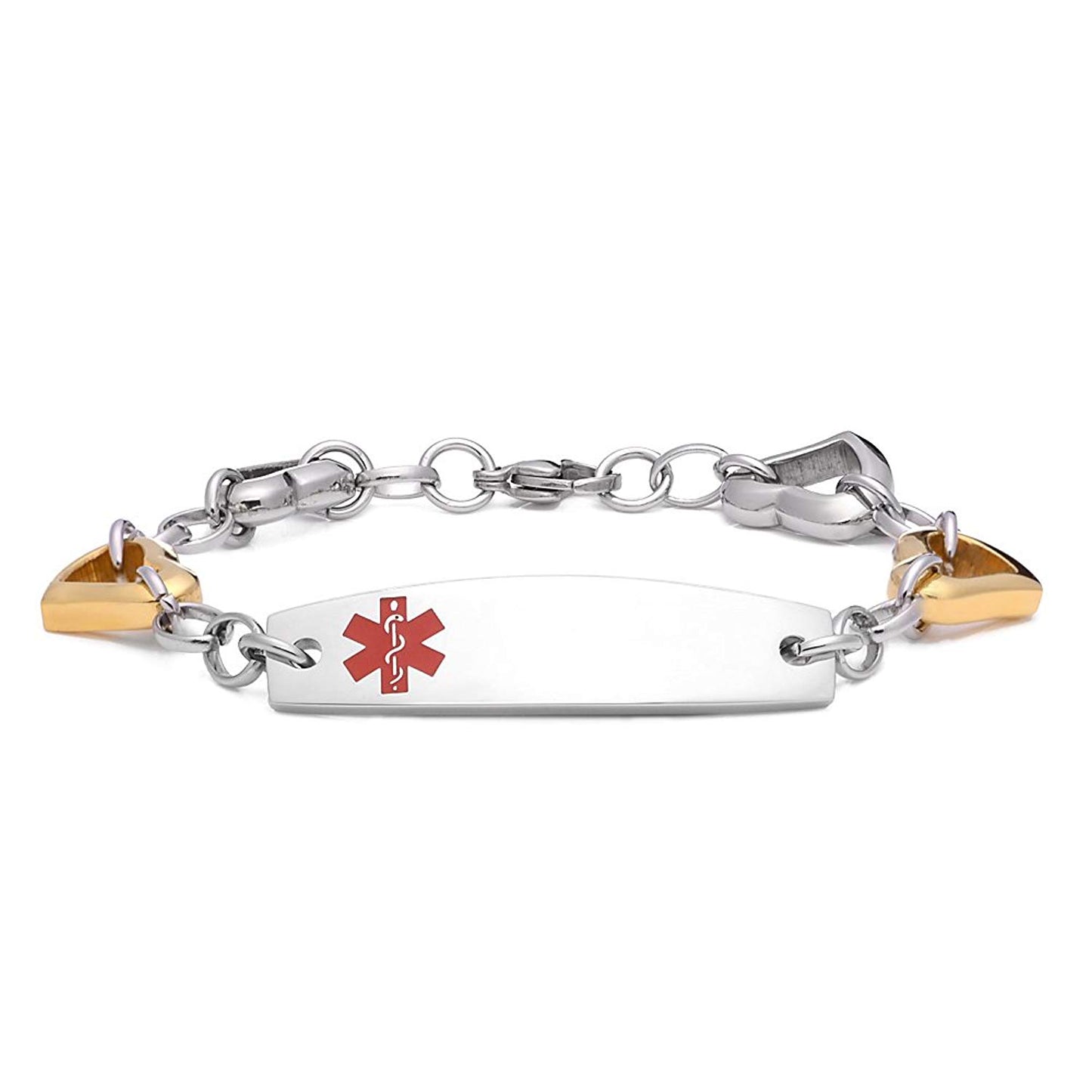 Tarring Free engraving Creativity Heart Medical alert id bracelets for Women & Girls