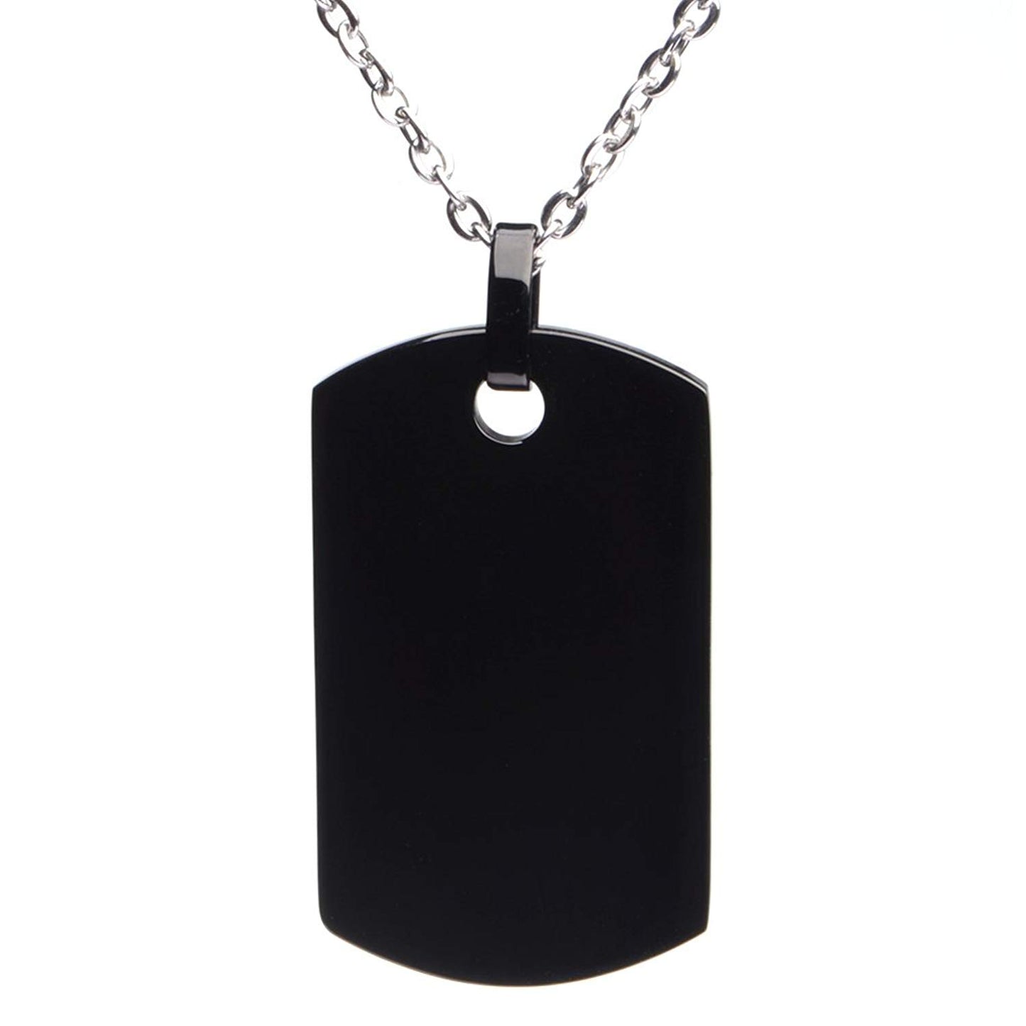 Free Engraving Black Dog Tag Medical ID Necklace for Men & Women