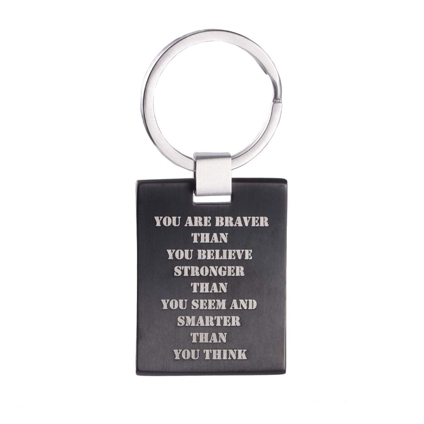 LinnaLove You are Braver than you Believe Stronger than you Seem and Smarter than you Think-Inspirational Dog Tags KeyChains (KTY3)