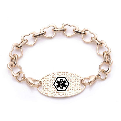 Fashion Interchangeable Love Heart Medical alert id bracelet for Women, Mom & Girl
