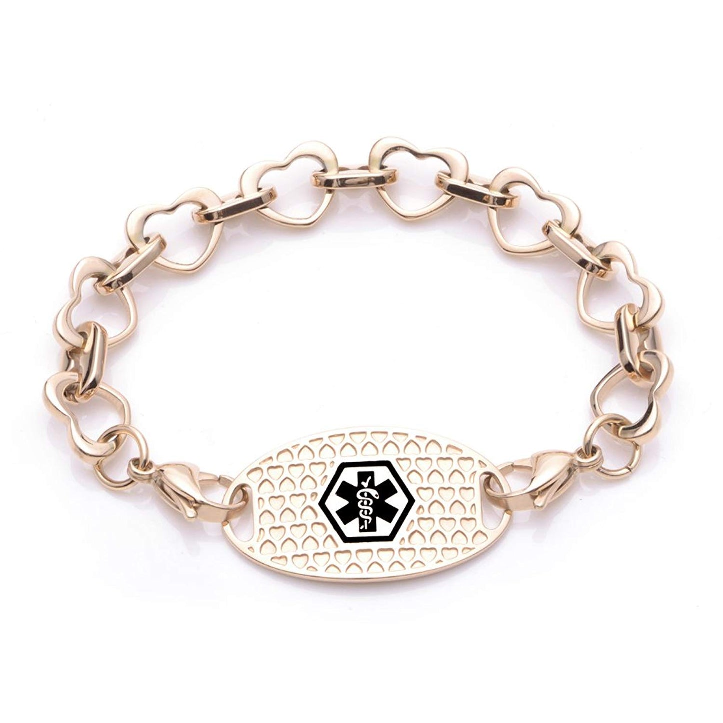 Fashion Interchangeable Love Heart Medical alert id bracelet for Women, Mom & Girl