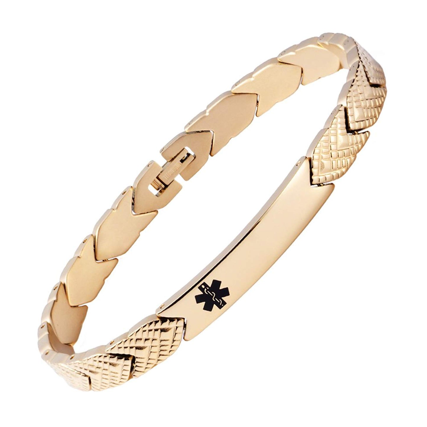 Fashion Titanium Medical alert id Bracelet for Women,Not allergic-Free engraving