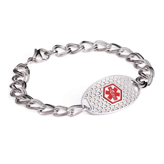 linnalove-Customize Engraving/pre-Engraving Diabetes/Blood thinner.Sunflower Medical Alert id Bracelet for Women & Girl