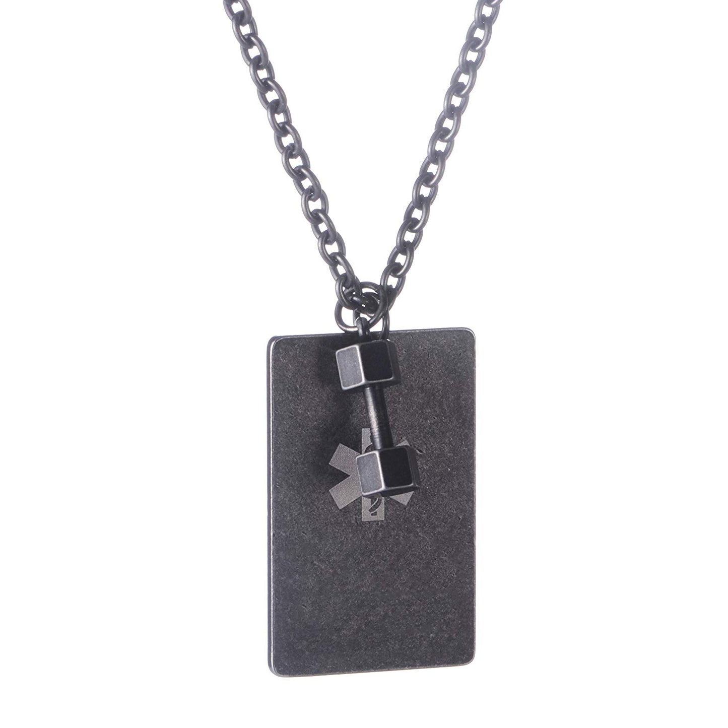 LinnaLove Antique designed Gun Dog Tag Medical ID Alert Necklace for Men