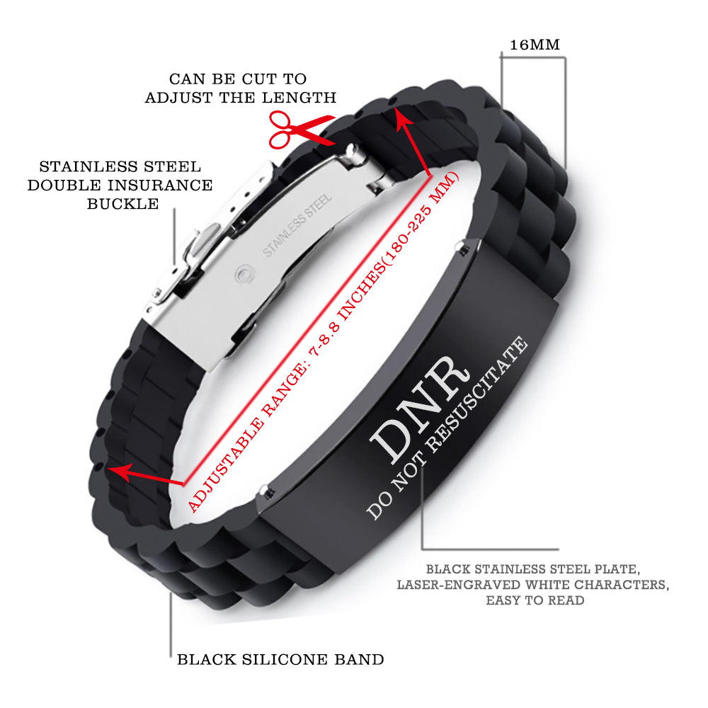 Adjustable Sport silicone medical alert bracelets for men & women for diabetes/blood thinner/allergy/asthma/epilepsy