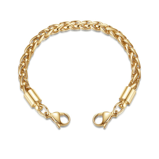 linnalove-gold Wheat Chain Interchangeable bracelets-match medical id tag