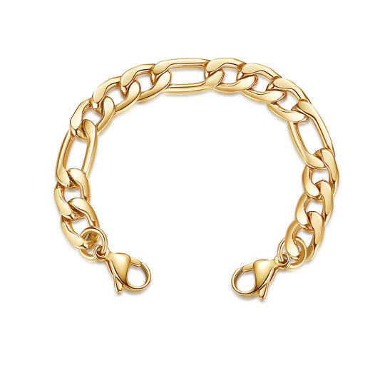Gold Figaro Interchangeable Bracelet to Medical Alert for Women and Men