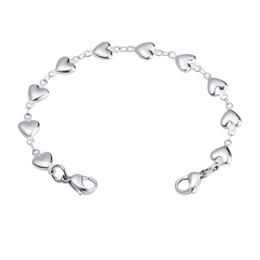 Stainless Steel Interchangeable Bracelet to Medical Alert for Women and Men-Heart