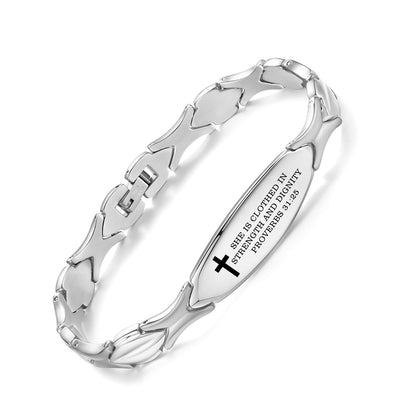 Linnalove Bible Verse Bracelet Faith Christian Mantra Quotes Bracelet for Women, Christmas Gift