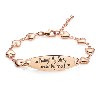 Friendship sister bracelets talk about sisters cute matching for best friends-Always My Sister Forever My Friend Fashion Heart