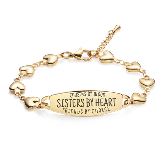 Friendship sister forever best friends bracelets -Cousins by blood, sisters by heart, friends by choice
