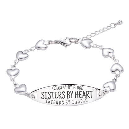 Friendship sister forever best friends bracelets -Cousins by blood, sisters by heart, friends by choice