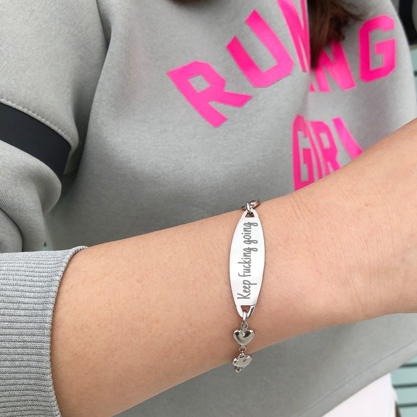 Inspirational Bracelet -Keep f*cking going- Fashion Heart Friendship Bracelets Festival Gift for Women