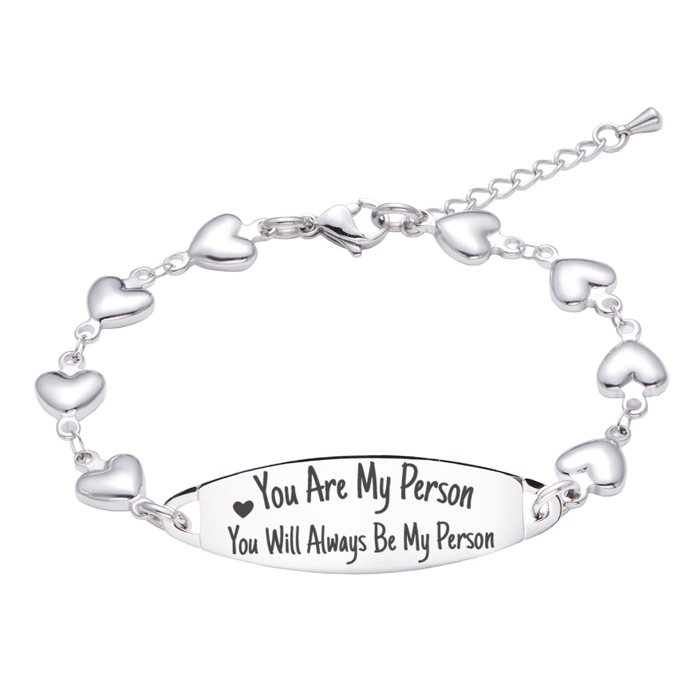 Girlfriend bracelet You Are My Person You Will Always Be My Person Fashion Heart Inspirational bracelets the Great Birthday Jewelry Gift for Her