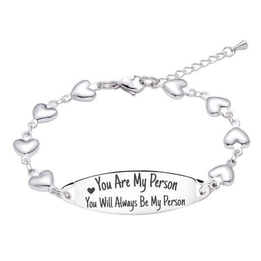 Girlfriend bracelet You Are My Person You Will Always Be My Person Fashion Heart Inspirational bracelets the Great Birthday Jewelry Gift for Her