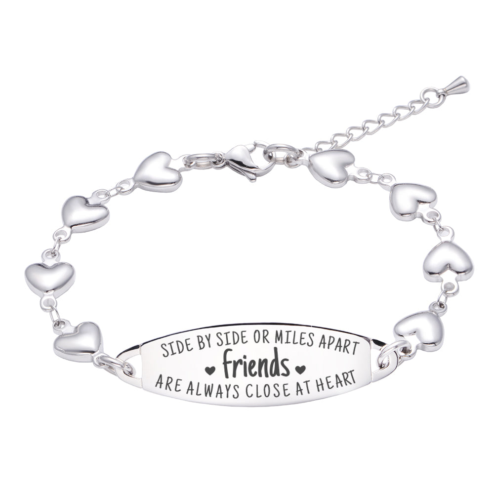 Heart friendship sister bracelets cute matching for best friends  -side by side or miles apart friends are always close at heart