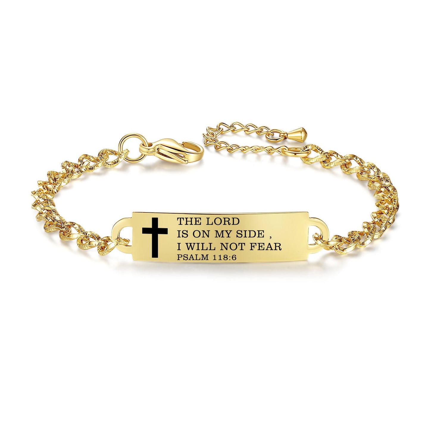 linnalove Bible Verse Bracelet Faith Christian Adjustable Stainless Steel Mantra Quotes Engraved Bracelet for Women, Christmas Gift Customized