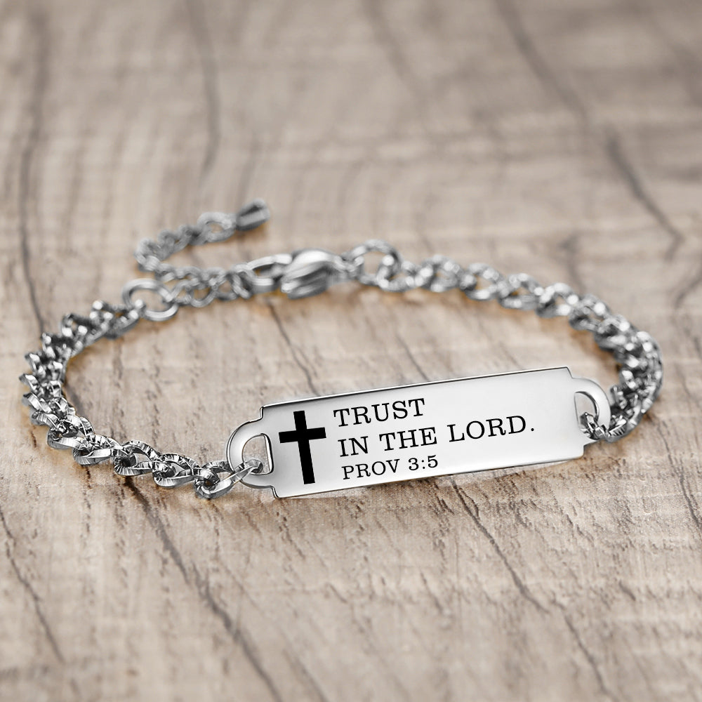 linnalove Bible Verse Bracelet Faith Christian Adjustable Stainless Steel Mantra Quotes Engraved Bracelet for Women, Christmas Gift Customized