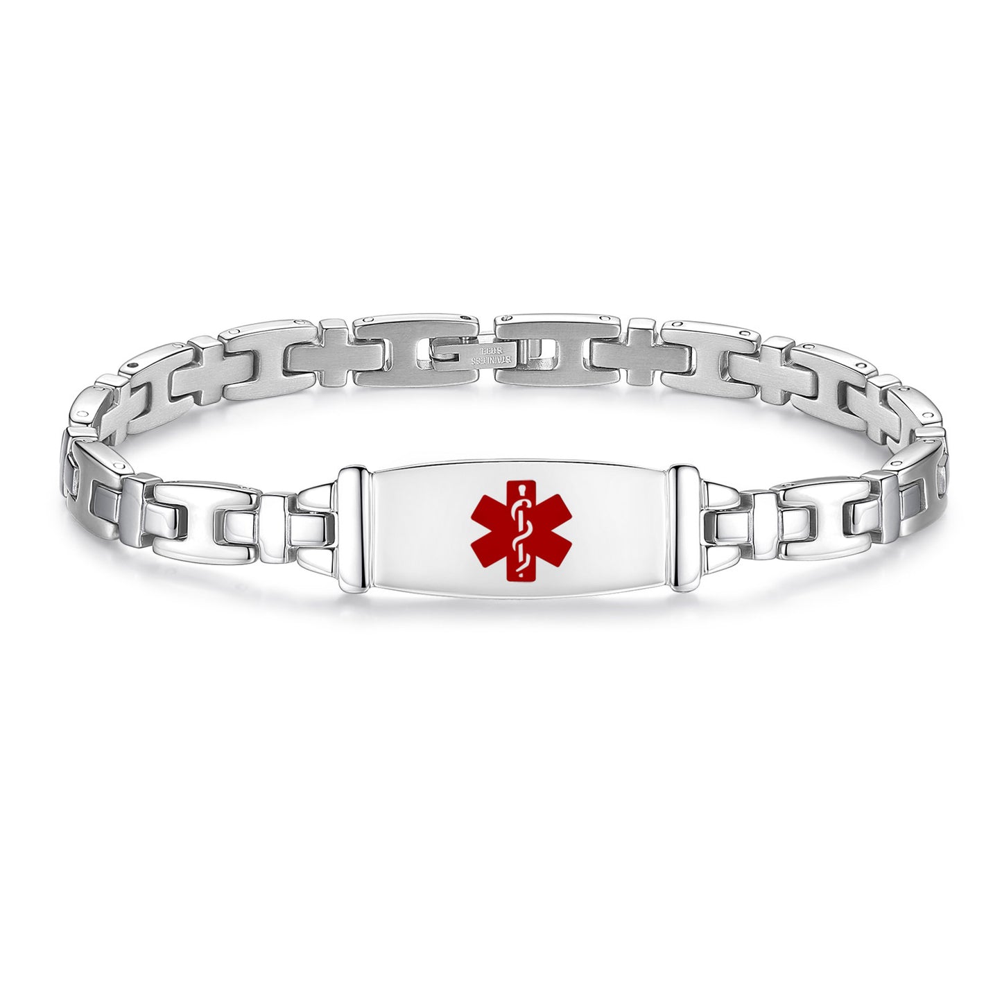 Fashion Lady Stainless steel Medical Alert id Bracelets with Free Engraving