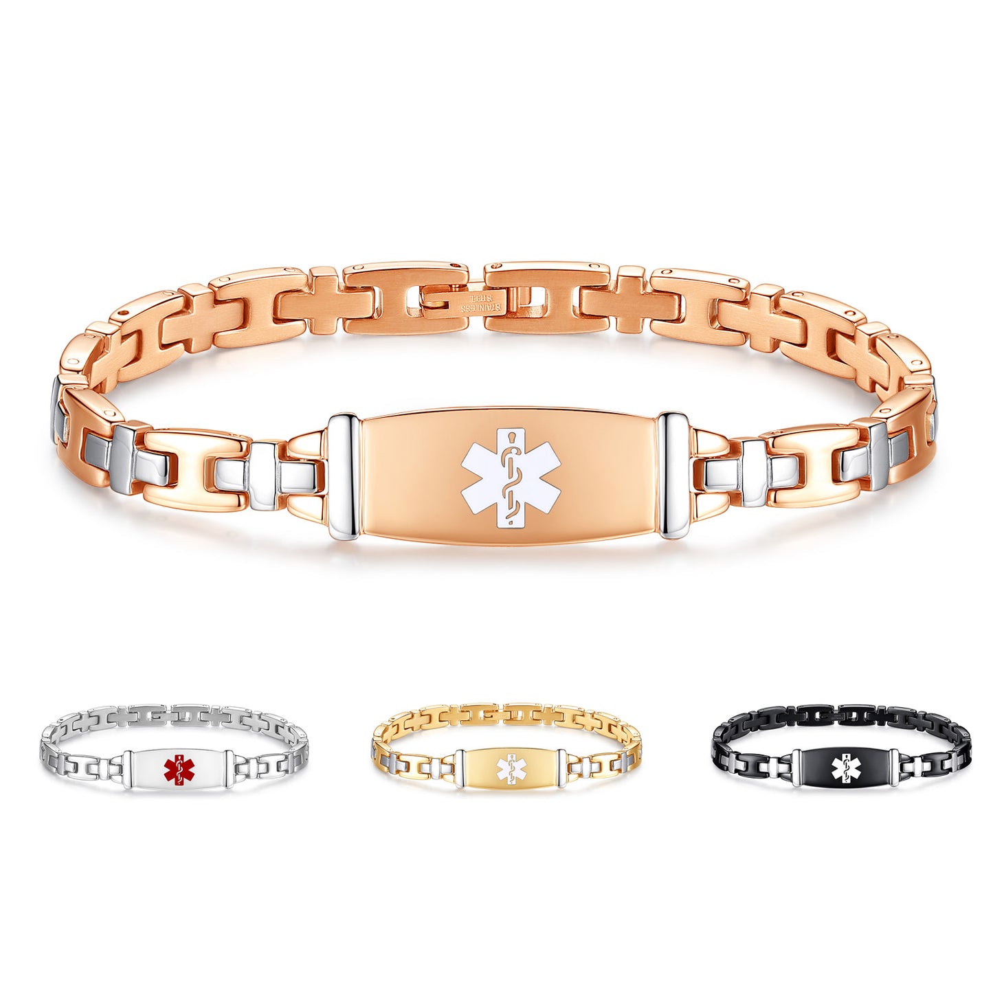 Fashion Lady Medical Alert Bracelets with Free Engraving