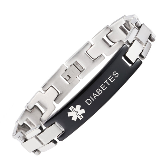 LinnaLove Medical Alert ID Bracelets for Men and Women Diabetes Bracelets