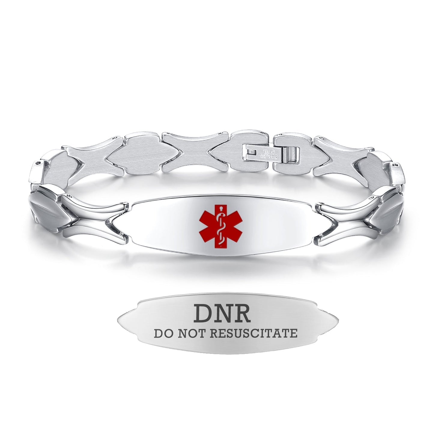 Stainless Steel Fashion Medical Id Bracelet For Women with pre-engraving medical conditions