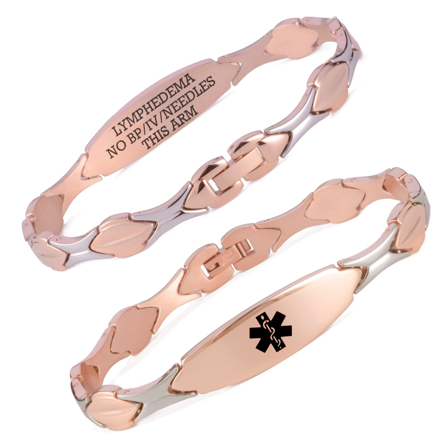 Stainless Steel Fashion Medical Id Bracelet For Women with pre-engraving medical conditions